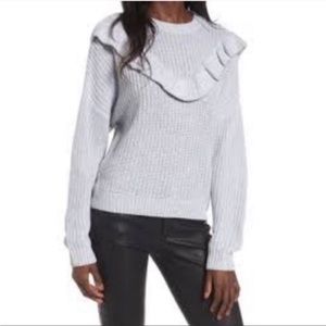 BLANK NYC Gray Ruffle Sweater